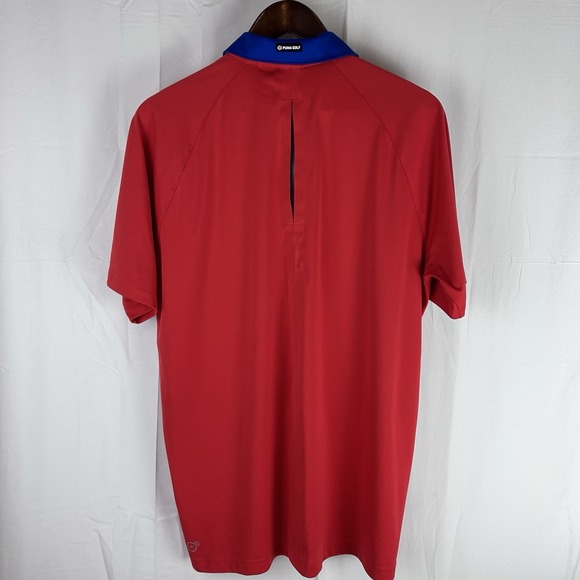 Puma Polo Shirt Mens Large Red Short Sleeve Golf Performance Dry Cell - Picture 9 of 13